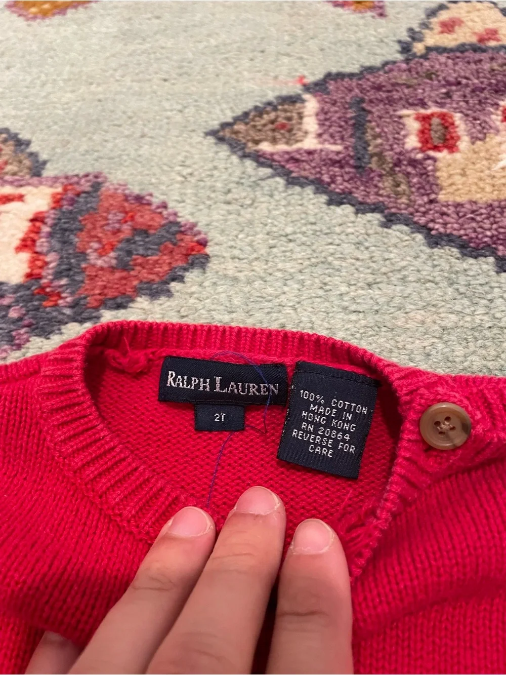 Polo Ralph Lauren Vintage Teddy Bear Cable Knit Sweater 90s Rare 2T